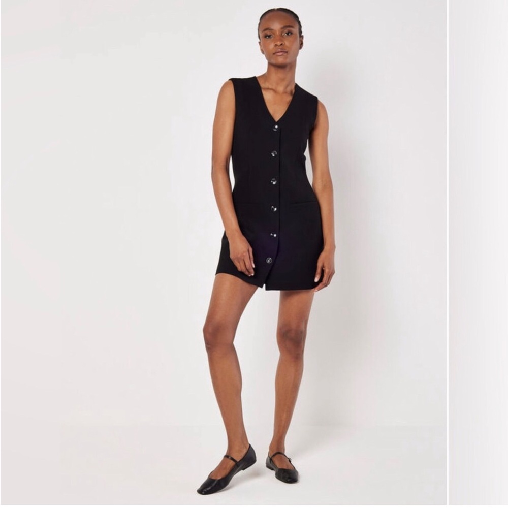 Black Button-Down Sleeveless Dress